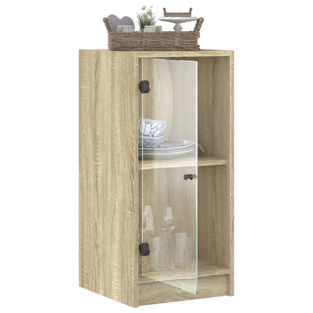 Mobile con Ante in Vetro Rovere Sonoma 35x37x75,5 cm 836401