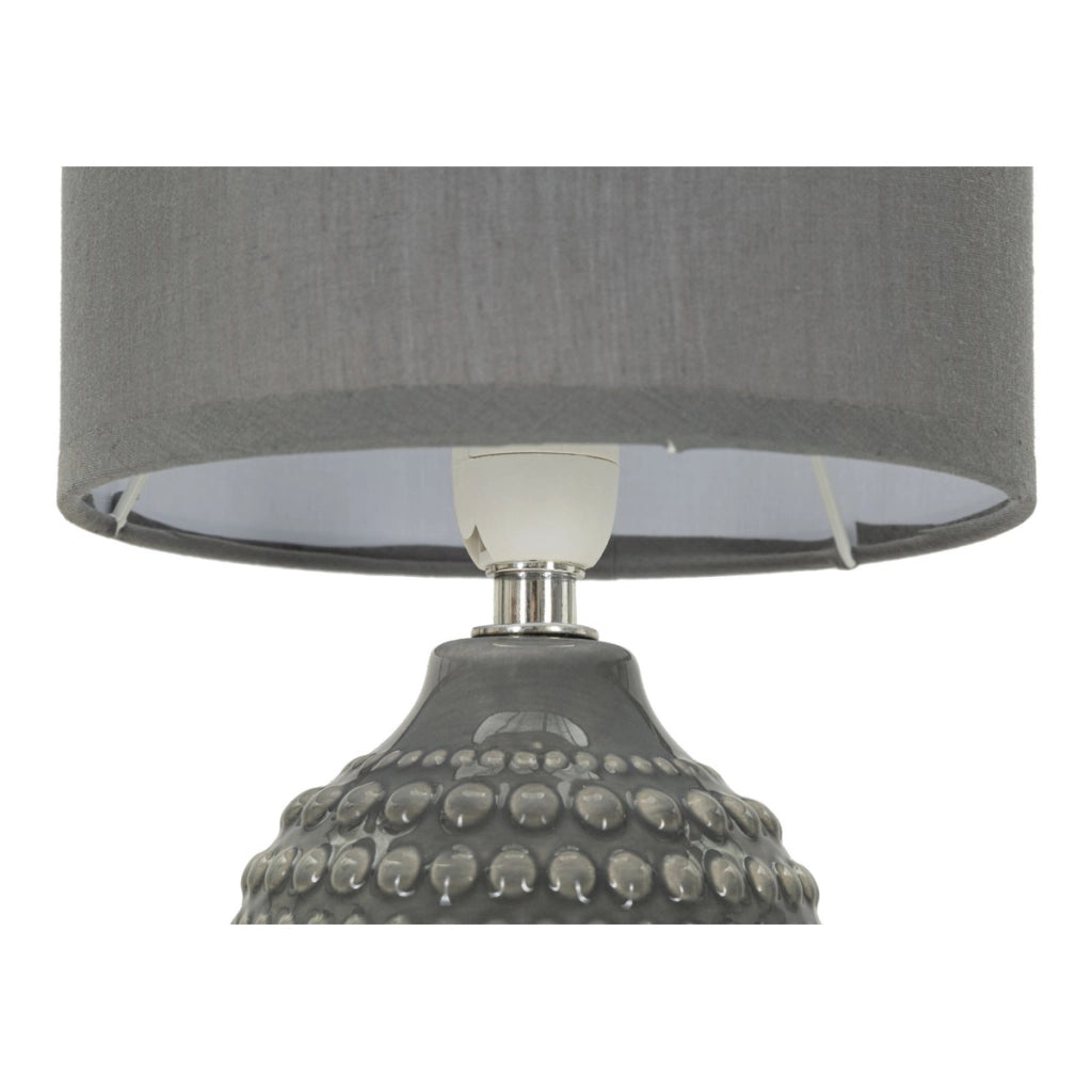 Lampada da Tavolo MF94, Grigio, Ceramica, 15x15x30,5 cm, Seven Design