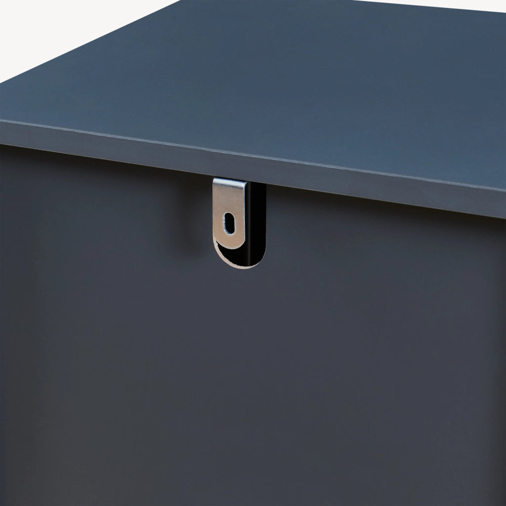 Mobile da Terra Svanes con Anta in Bambù e Ripiani per Bagno 90 x 30 x 30 cm - Grigio Scuro/Naturale [en.casa]