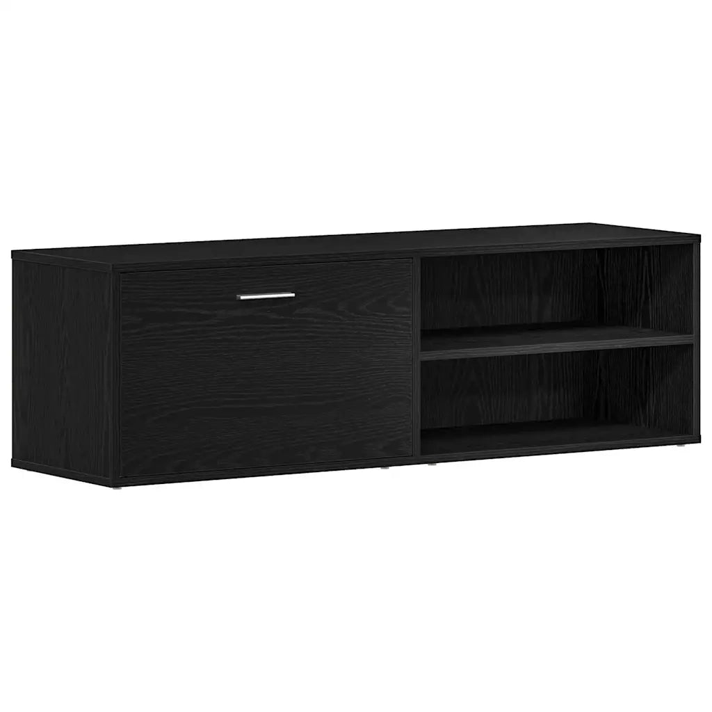 Mobile TV Rovere Nero 120x34x37 cm in Legno Multistrato 862474