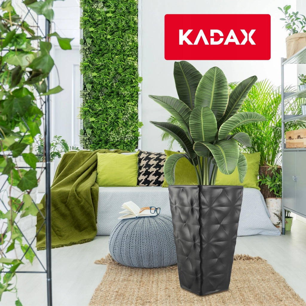 Vaso da giardino KADAX con inserto per fiori, terrazza alta, 75 cm, antracite