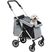 Trasportino per Cani Pieghevole Leggero ¨C zephmum ¨C Grigio Argento 80x48.5x106 cm