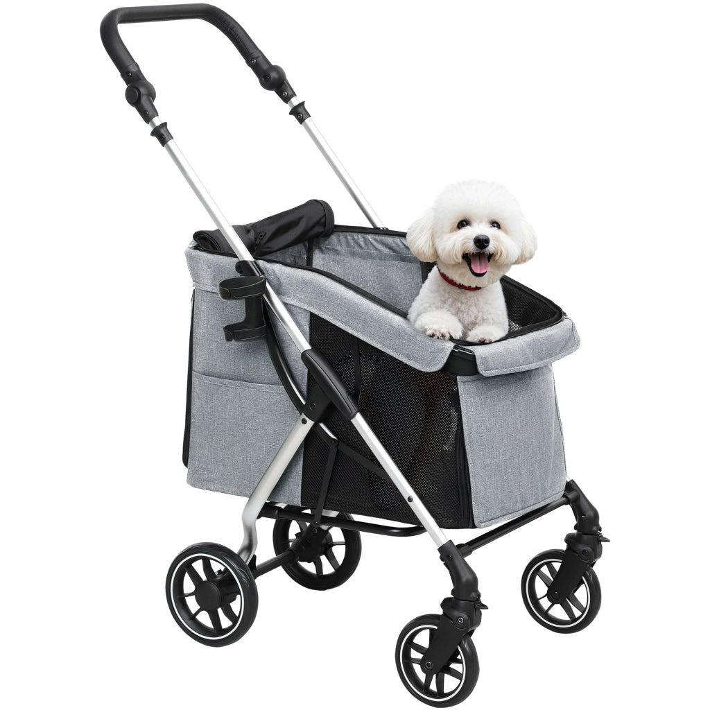 Trasportino per Cani Pieghevole Leggero ¨C zephmum ¨C Grigio Argento 80x48.5x106 cm