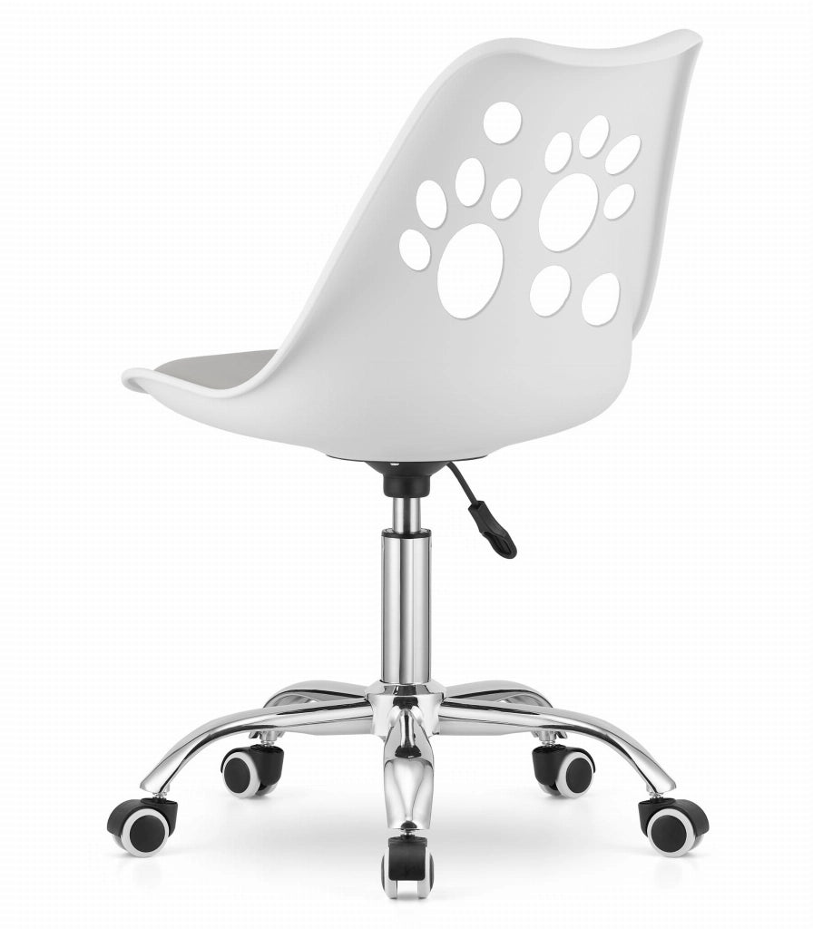 Sedia girevole ergonomica Valora PRINT bianca e grigia per ufficio domestico