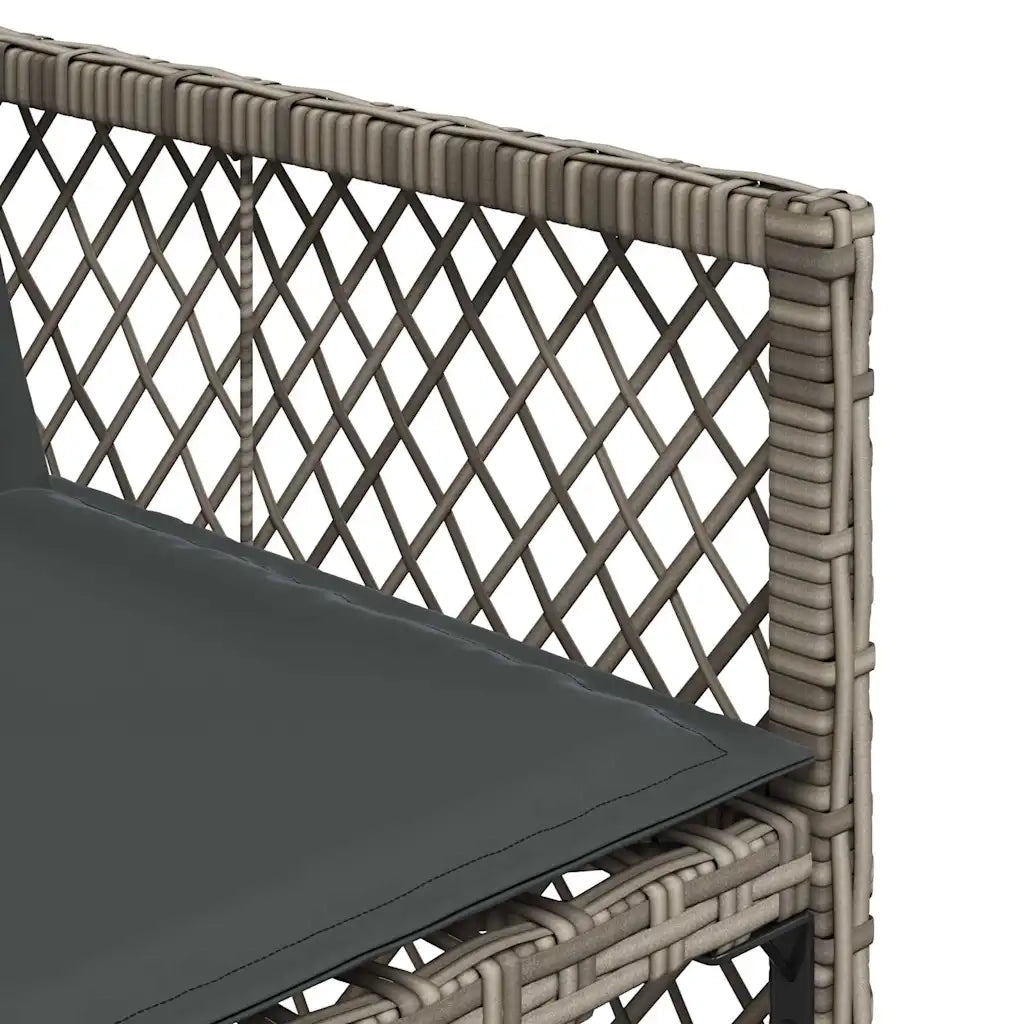 Set da Pranzo da Giardino 15 pz con Cuscini Grigio Polyrattan 3210872
