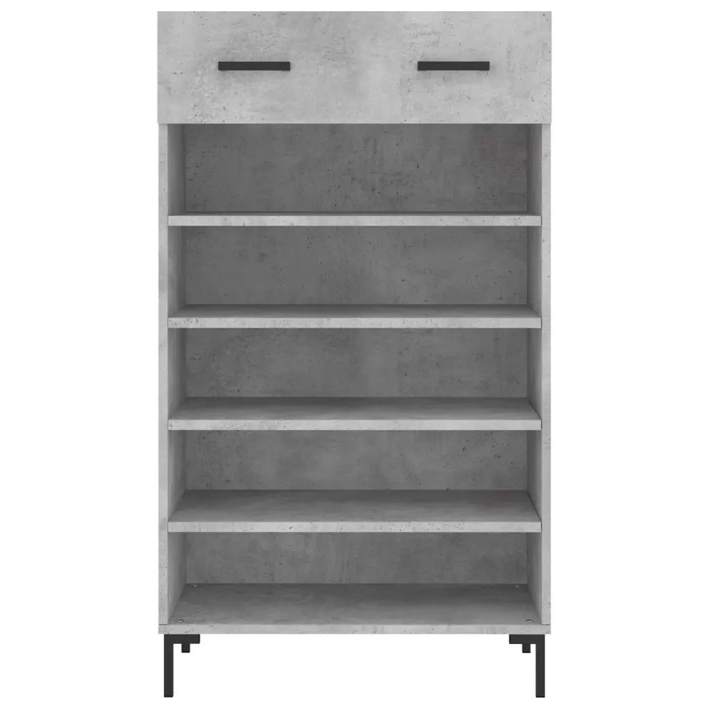 Scarpiera-Scaffale per scarpe Grigio Cemento 60x35x105 cm in Legno Multistrato 259604