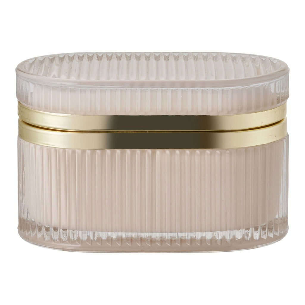 Scatola Portaoggetti Love, Beige, Vetro, 13,5x8x9 cm