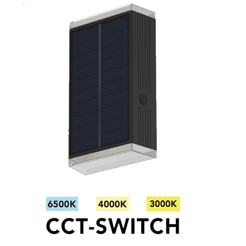 Trade Shop - Applique Solare 2 Watt Doppia Emissione Di Luce Tecnologia Cct Switch Ip54 Yh0630-3c -