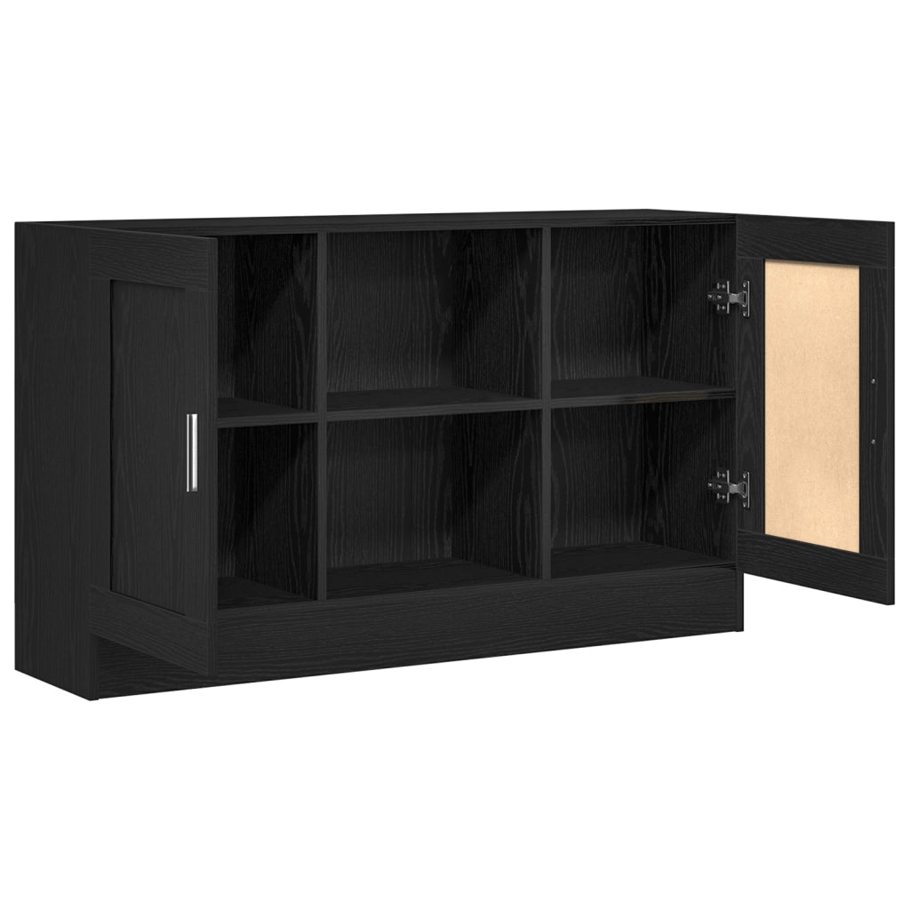 Credenza Nera in Rovere 120x30,5x70 cm in Legno Ingegnerizzato