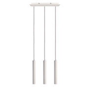 Lampada sospensione lampadario 3 luci LED 15W pendente cilindro luce 3000K tavolo bar ristorante RA90 230V BIANCO