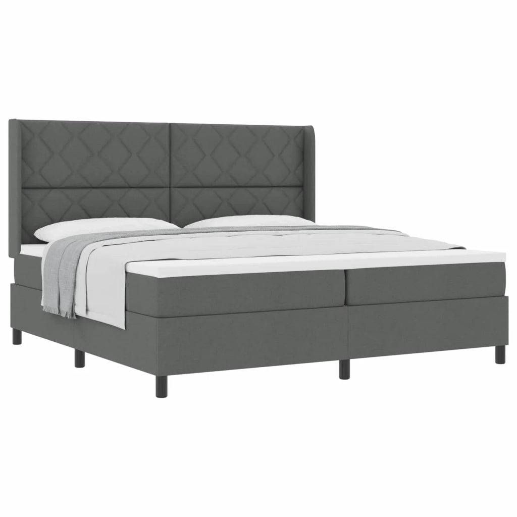 Letto a molle con materasso Grigio scuro 200 x 200 cm Tessuto 3341729