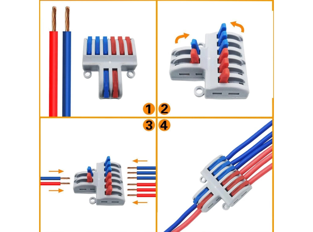 Connettori Elettrici Rapid 10 Pezzi SPL-42 10 Pezzi SPL-62 Morsetti Elettrici con Viti di Montaggio