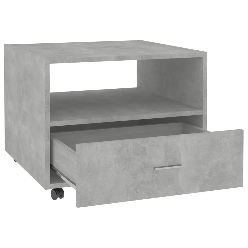 Tavolino Salotto-Tavolino da soggiorno-Tavolo Grigio Cemento 55x55x40 cm Legno Multistrato