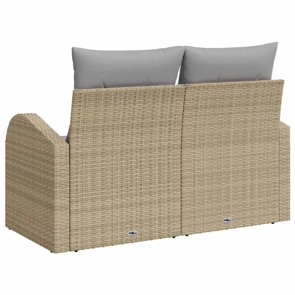 Divano da giardino con cuscino Beige 124 x 62 x 69cm polyrattan 42006745