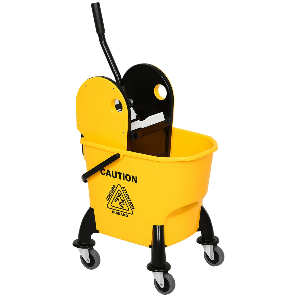 Carrello per pulizia con secchio e strizzatore 26L ¨C zephmum ¨C Giallo, 44x36x90 cm