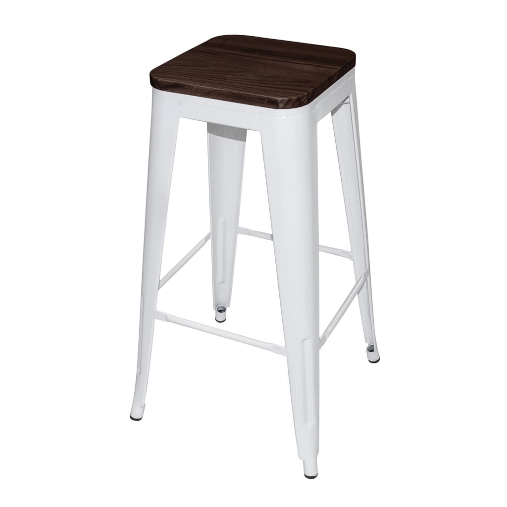 LÚZETE - SGABELLO JOSEPHINE IN LEGNO BIANCO