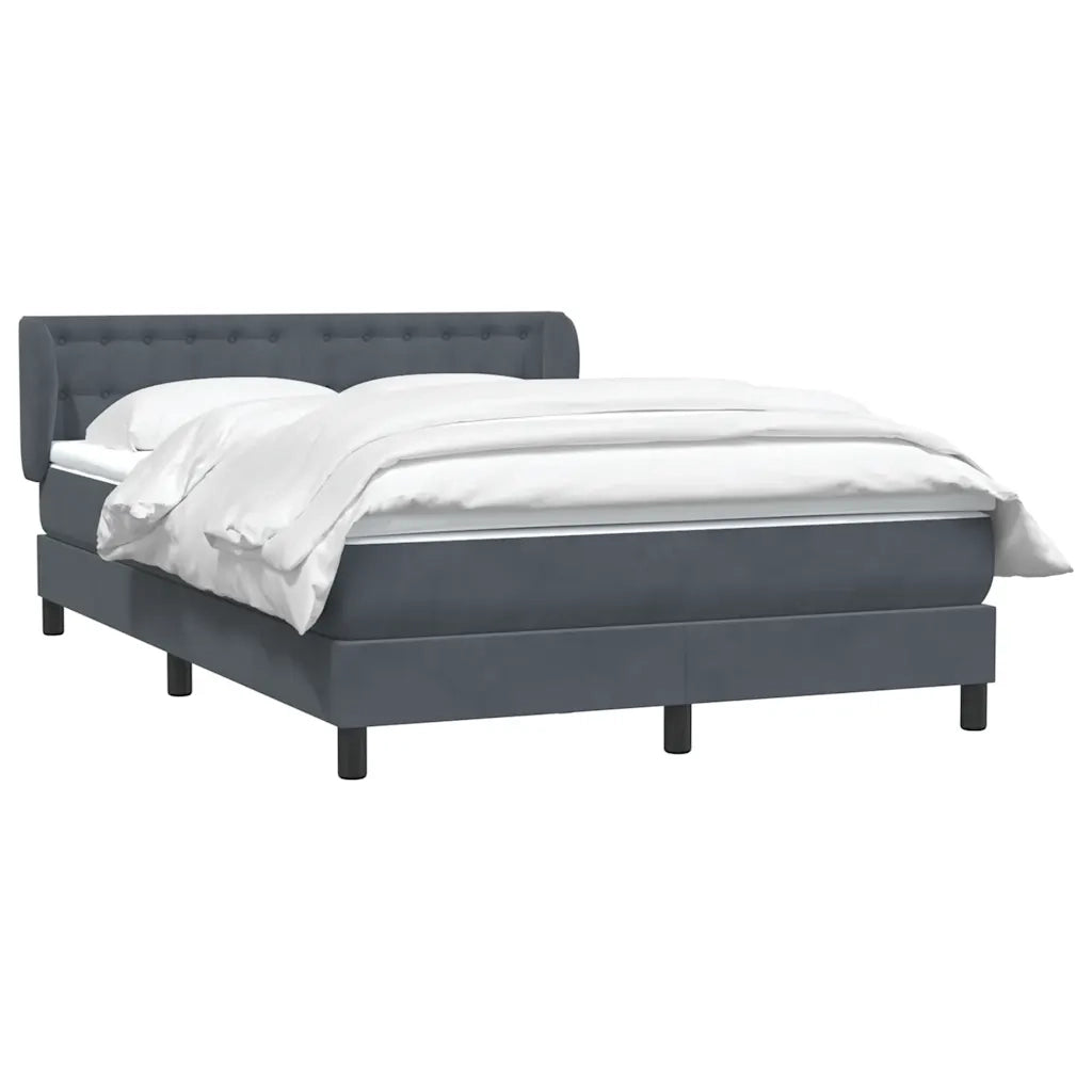 vidaXL Giroletto a Molle con Materasso Grigio Scuro 160x210 cm Velluto