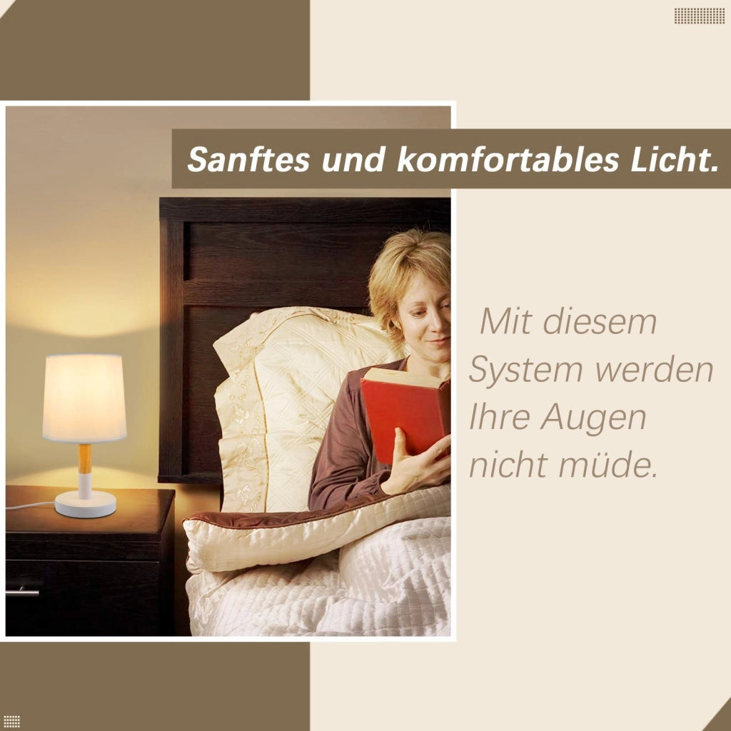 ZMH Lampada da tavolo LED E27 per camera da letto comodino