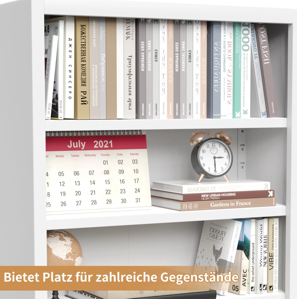 LIBRERIA CON PORTA E RIPIANI REGOLABILI 180,34 x 60 x 23,4 cm METALLO BIANCO