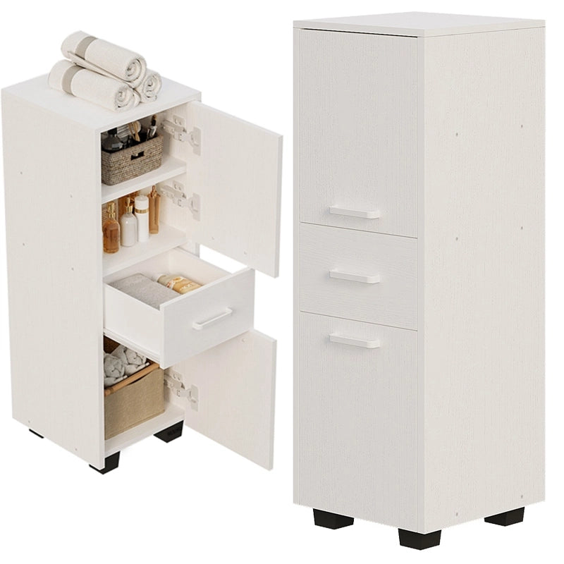 Funzionale mobiletto a 2 ante con cassetto, stile loft moderno, 86 cm