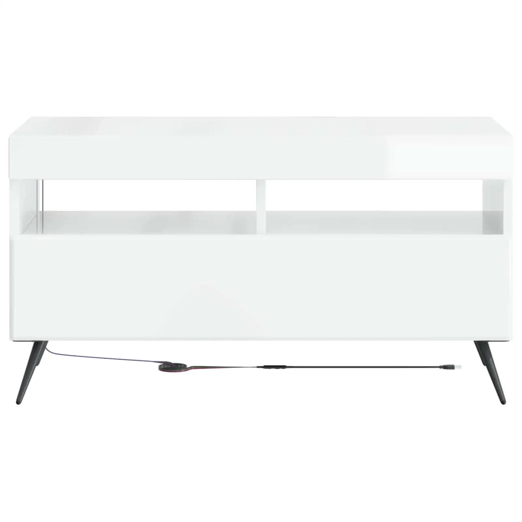 Mobile TV LED Bianco Lucido Legno ingegnerizzato 897659