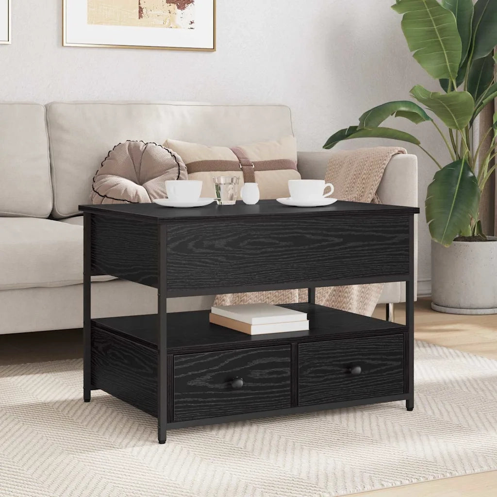 Tavolino da salotto con cassetto Rovere Nero 70 x 50 x 54.5 cm 883050