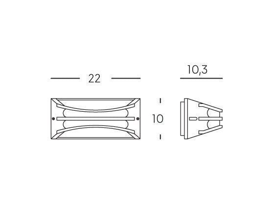 Applique 10W Led 4000K linea bra grafite