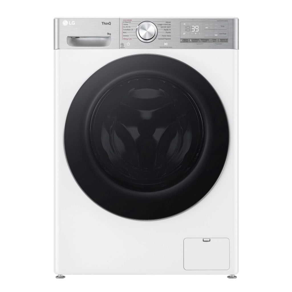 LG F4R9009TPWC Lavatrice 9kg Classe A -40% AI DD con Vapore
