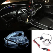 KIT LUCE STRISCIA ATMOSFERA INTERNI AUTO FILO FIBRA OTTICA 12V - BIANCO 5MT