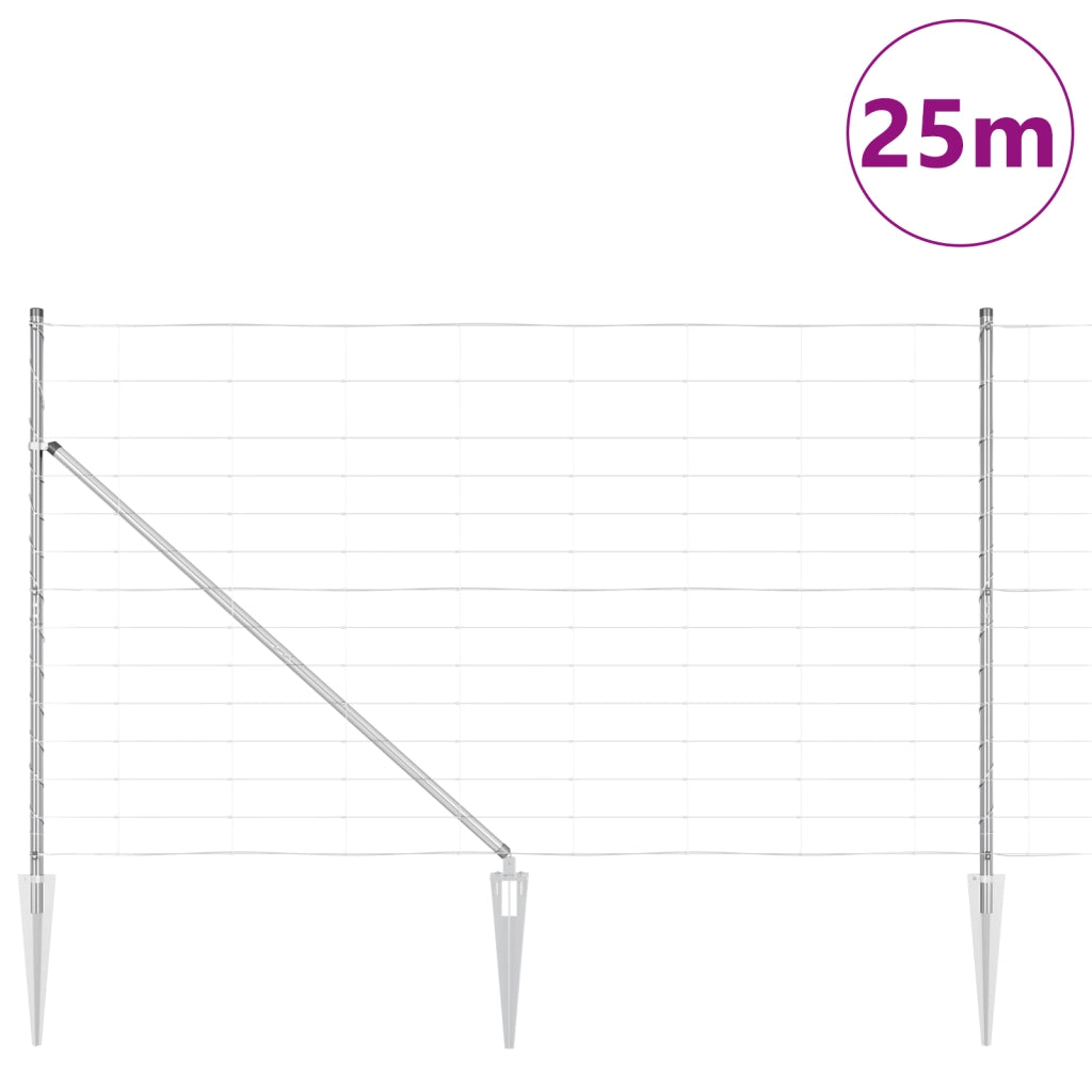 Recinzione da Campo  1.4x25 m Acciaio Zincato