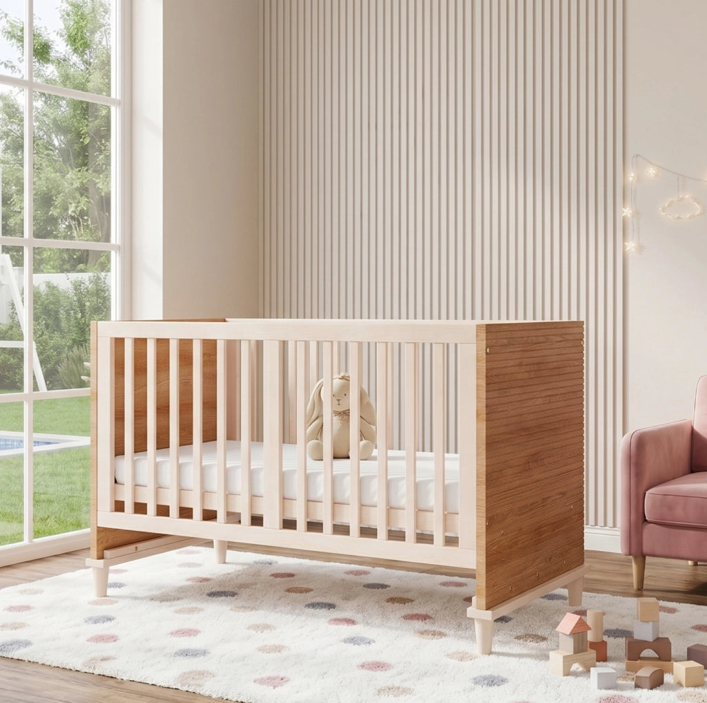 Lettino per bambini in legno con rete regolabile a 5 altezze