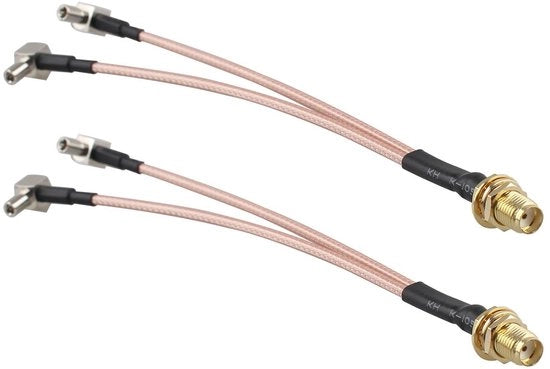 2 pezzi SMA in doppio TS9 splitter cavo - Adattatore femmina a maschile RG316 15cm - Modemi Mifi Hotspot Router Antenna 4G LTE