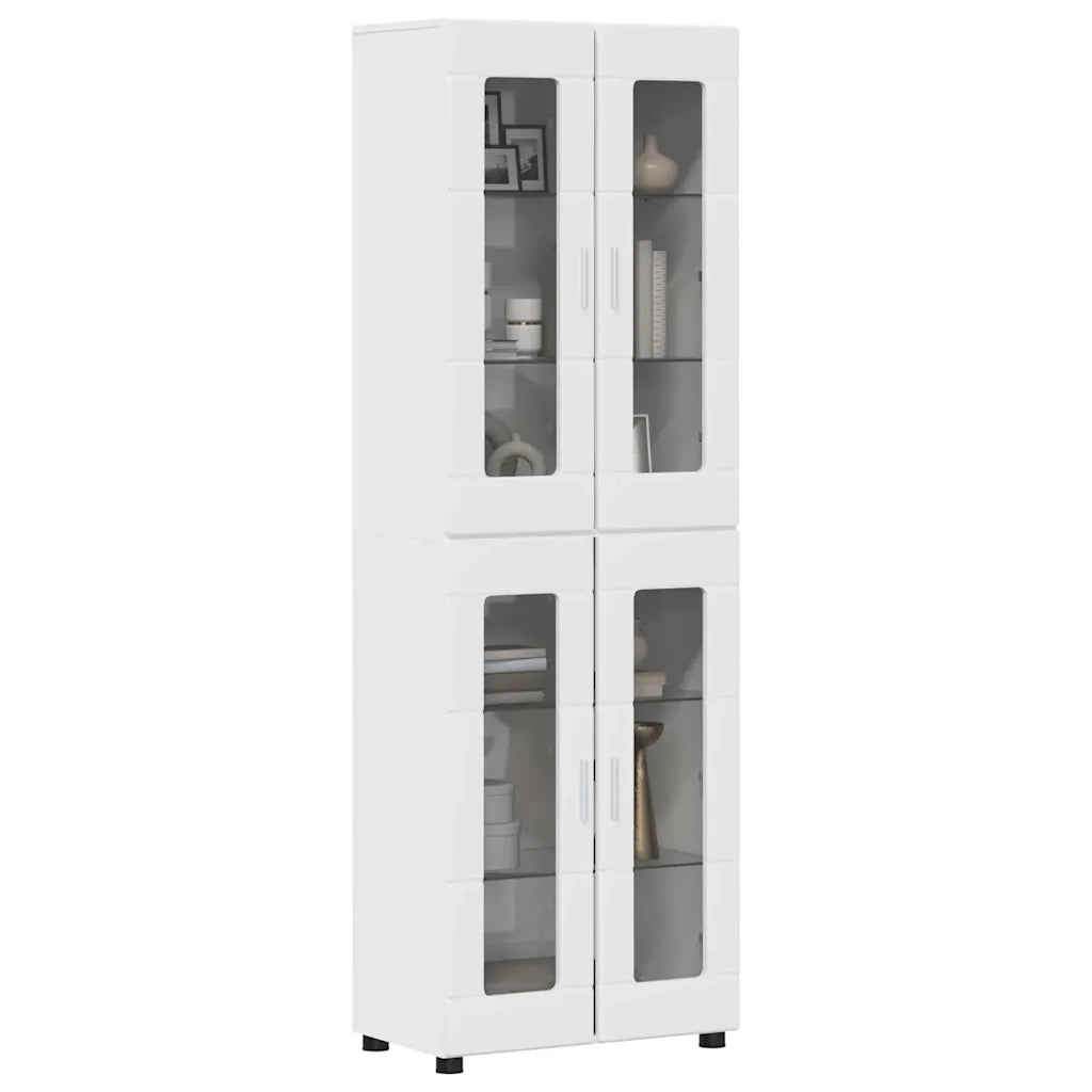 Credenza con lo scaffale FLORIN Bianco Lucido 60 x 35 x 182 cm 3397908