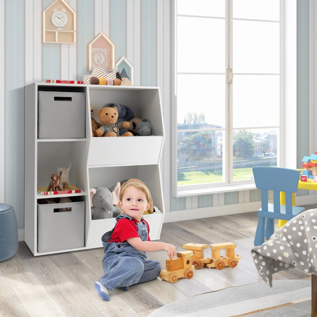 Set da tavolo e sedie per bambini e mobile portagiochi per bambini in legno, Tavolo attivit¨¤ 4 in 1 e libreria a cubi-Per i bambini