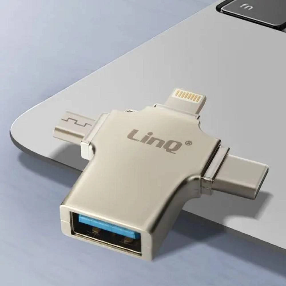 Trade Shop - Adattatore Otg 3in1 Da Lightning Type-c Micro Usb A Usb Femmina 100 Mbps Otgu940 -