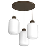 Lampadario moderno Galante 3 luci E27 marrone bianco Luminex
