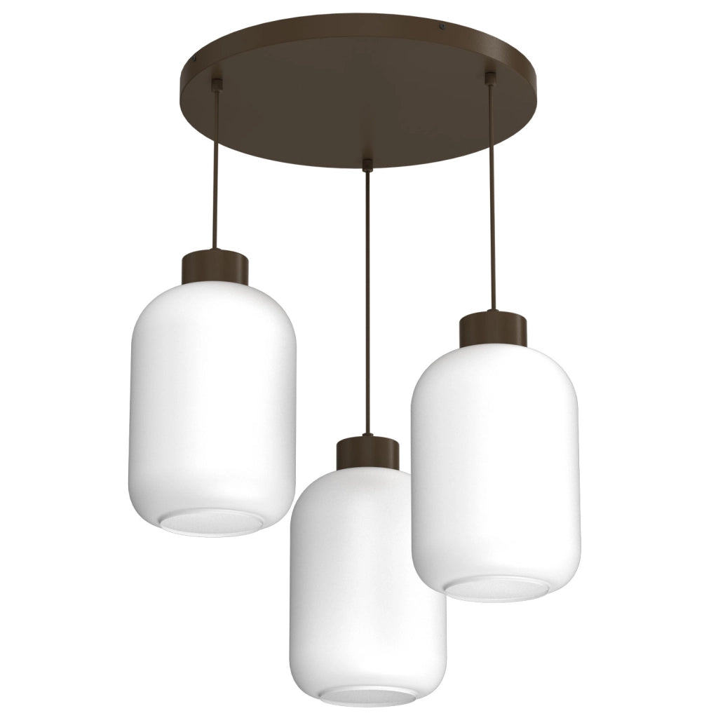 Lampadario moderno Galante 3 luci E27 marrone bianco Luminex