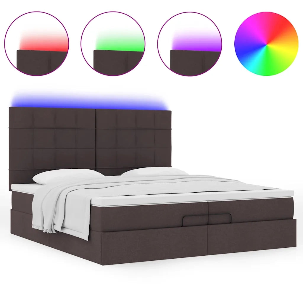 Struttura Letto Pouf con Materassi 200x200 cm in Tessuto 3314034