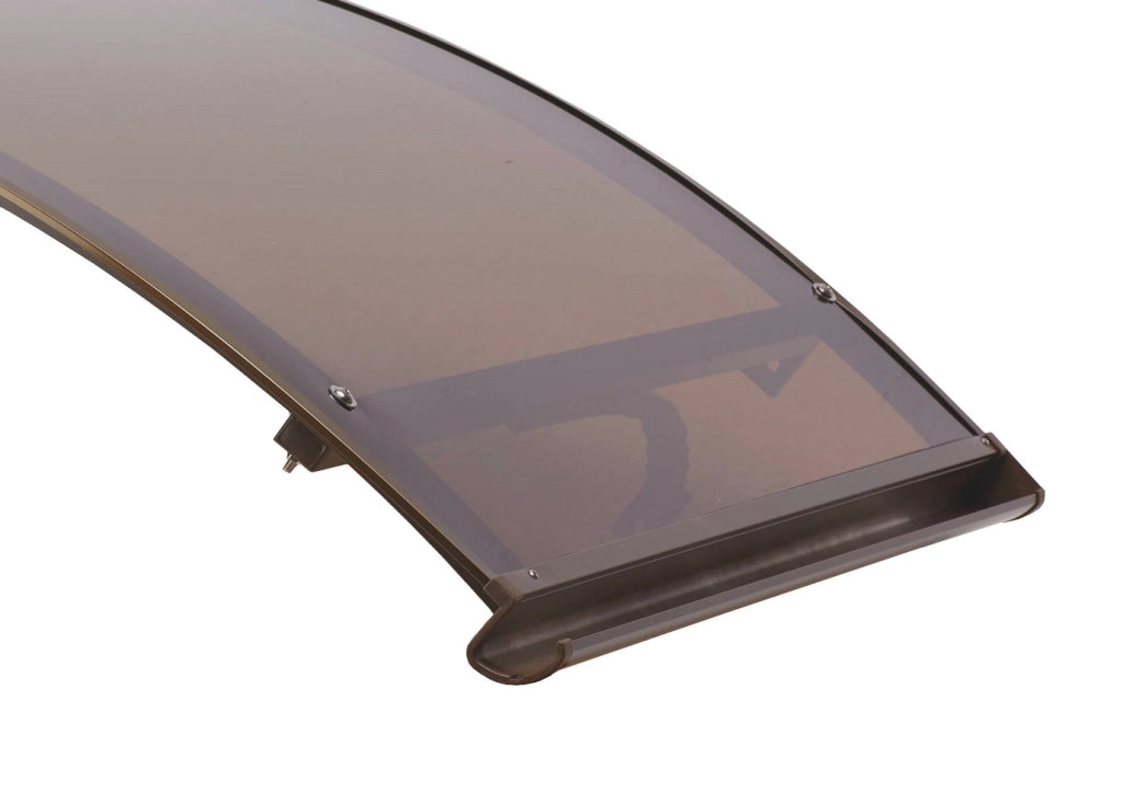 Pensilina tettoia, sgocciolatoio, alluminio marrone, policarbonato compatto bronzo 160x120cm da esterno Fredi
