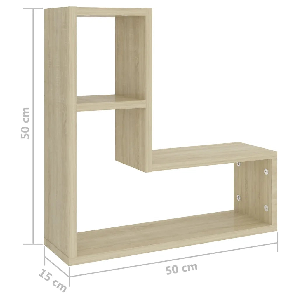 Mensole a Muro 2 pz Rovere Sonoma 50x15x50 cm in Truciolato cod mxl 33140