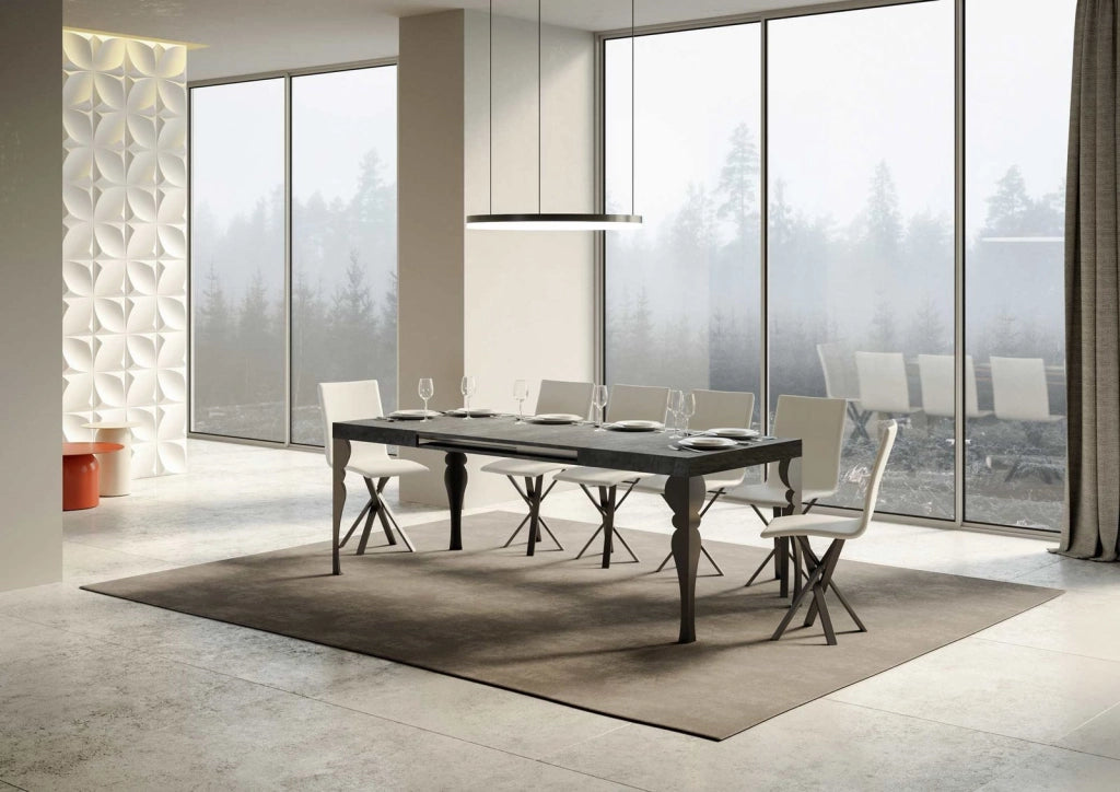 Tavolo allungabile 160/244x80 cm Paxon cemento gambe antracite