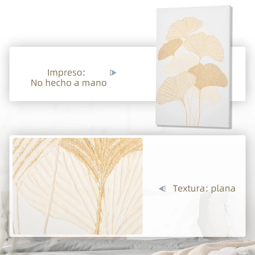 Quadro su Tela Foglie di Ginkgo Biloba ¨C Zephmum ¨C 90x60 cm