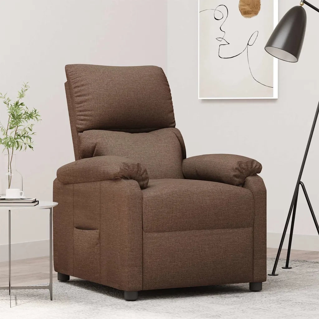 Divano Sedia-Poltrona Reclinabile in Tessuto Marrone 499633