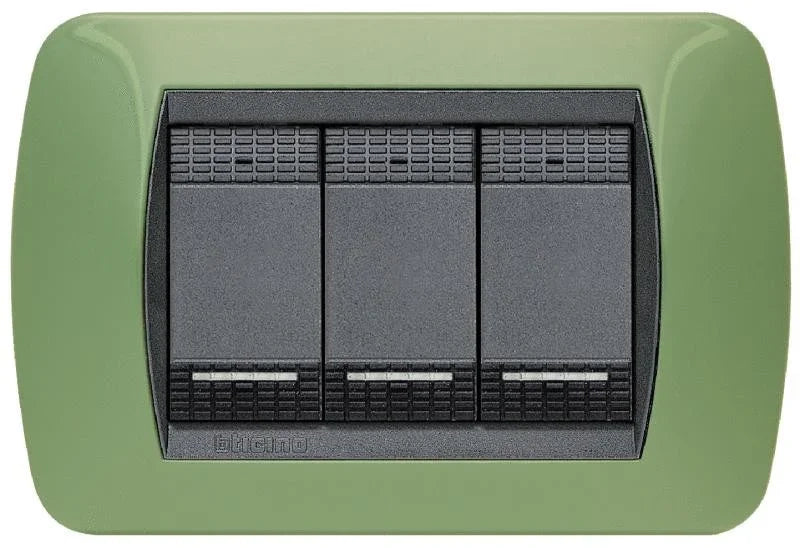 bticino living international l4803vr 3 posti verde drugstore