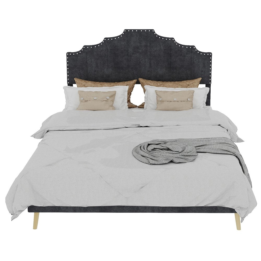 Letto Contenitore Imbottito ¨C Xylo ¨C Grigio 160x200, Testiera, Senza Materasso