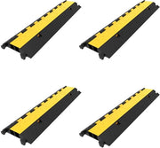 Cassetta per cavi - Protezione cavi in gomma 2 canali - Set da 4 - Dimensioni 103 x 25,5 x 5 cm - Versione robusta - Per magazzino e scuola
