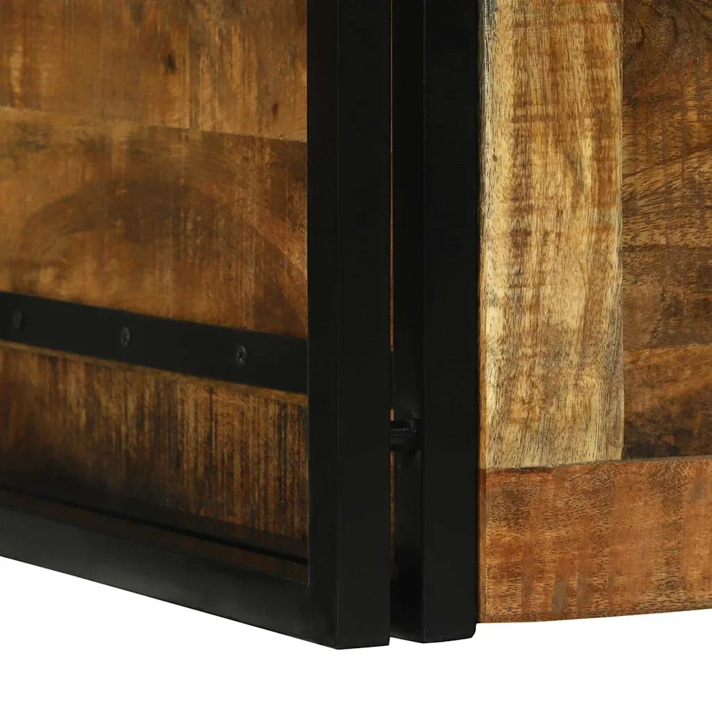 Scatola di Stoccaggio 80 x 50 x 50 cm Legno di Mango Grezzo 4016745