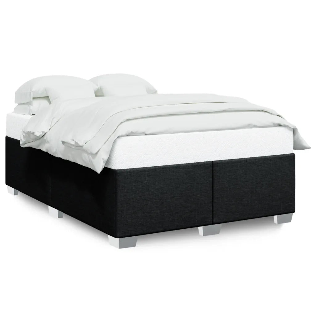 Letto matrimoniale | Letto per adulti | Giroletto senza Materasso Nero 140x190 cm in Tessuto