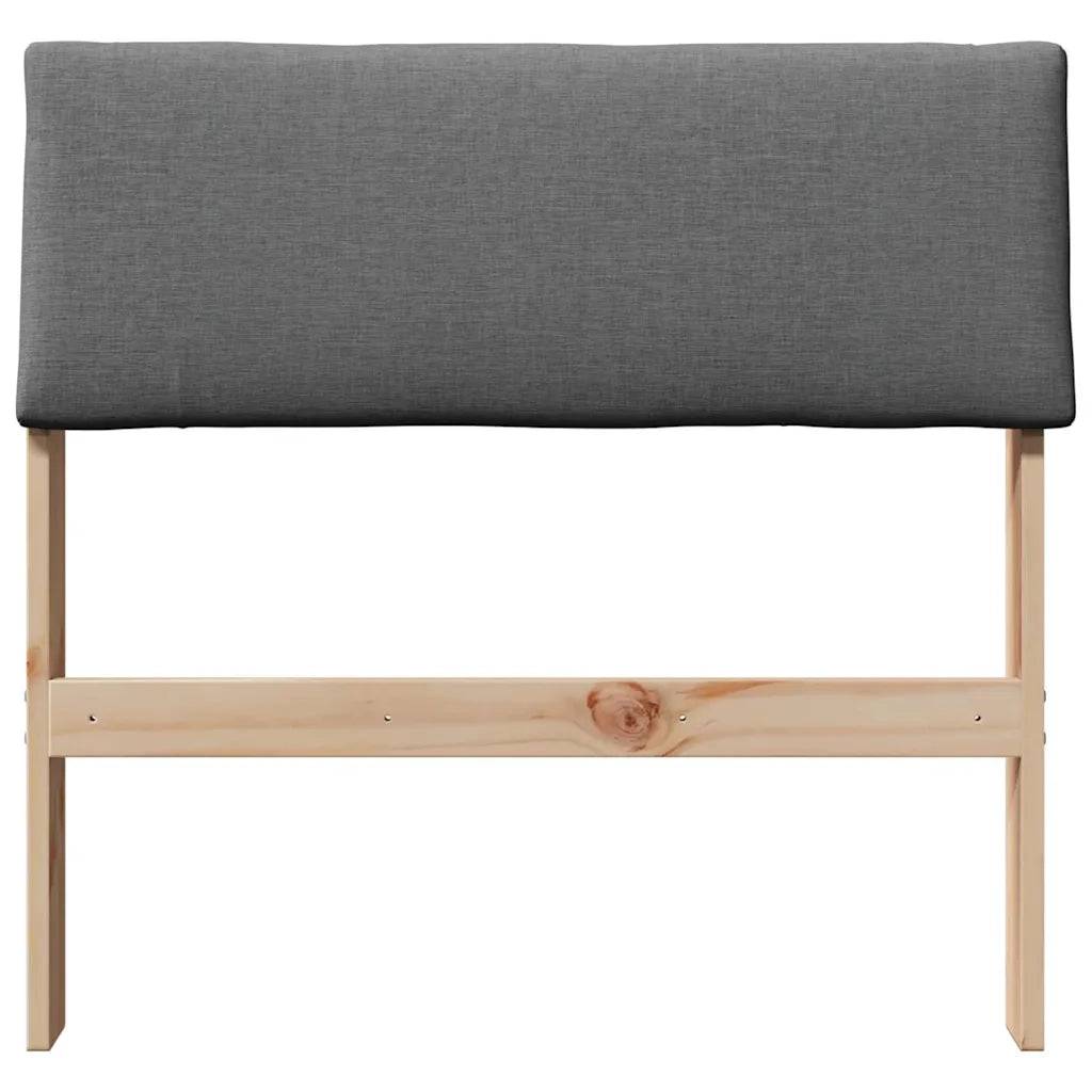 Testiera imbottita Grigio scuro 80 cm Pino massello 879145