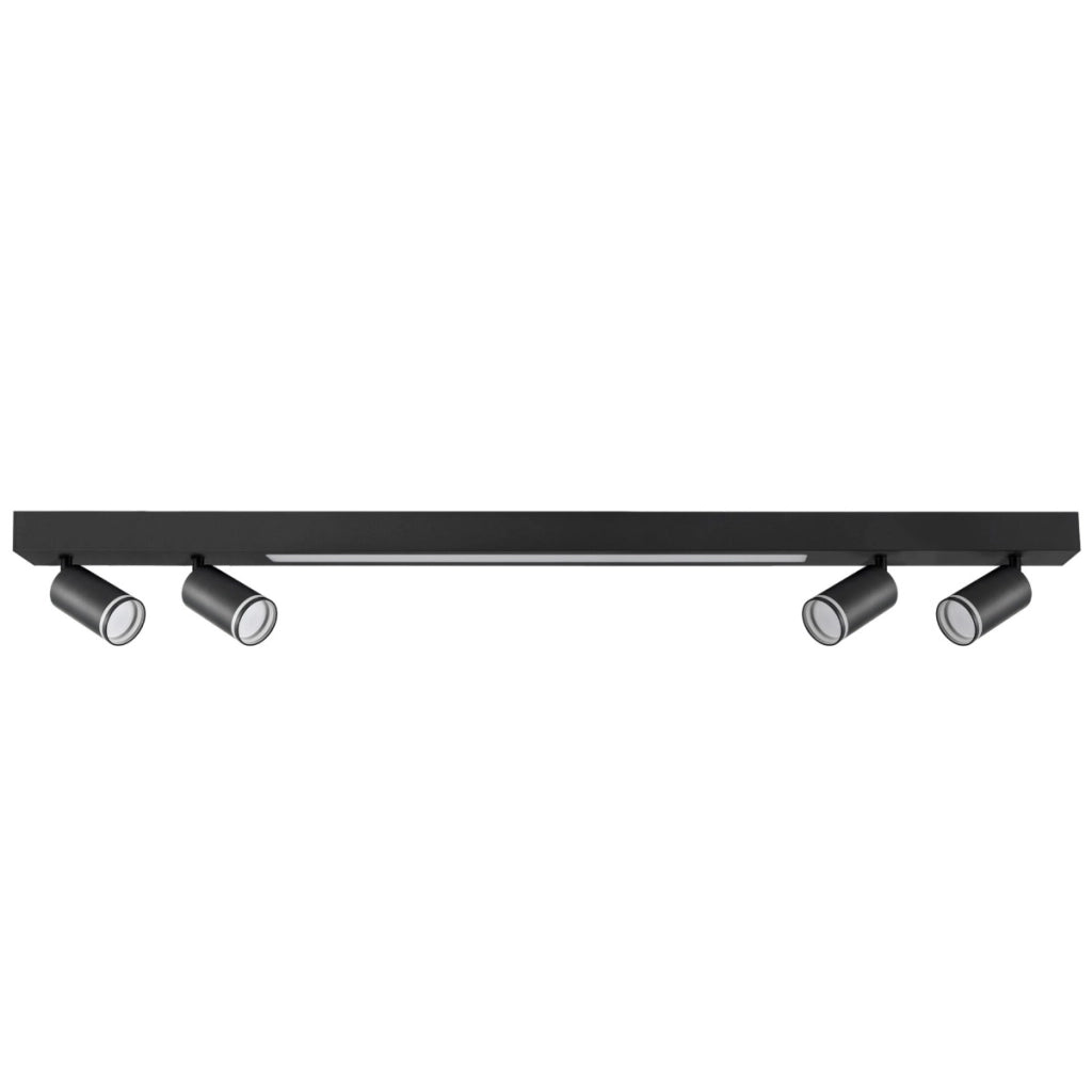 Faretto soffitto 4 luci nero barra LED 24W GU10 PARIS Polux